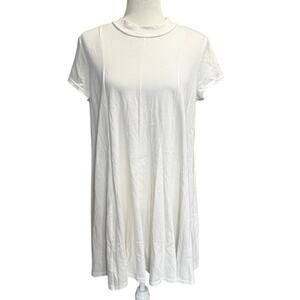 Free People Ivory T-Shirt Mini Dress – NWT – Size M A-line Swing